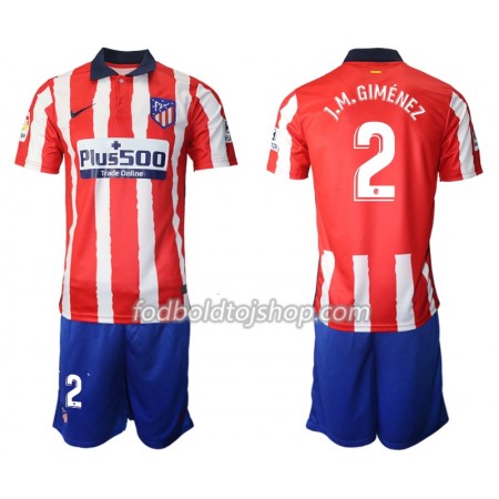 Atlético Madrid Jose Gimenez 2 Børn Hjemme Fodboldsæt 2020-21 S/S (+ Korte bukser)